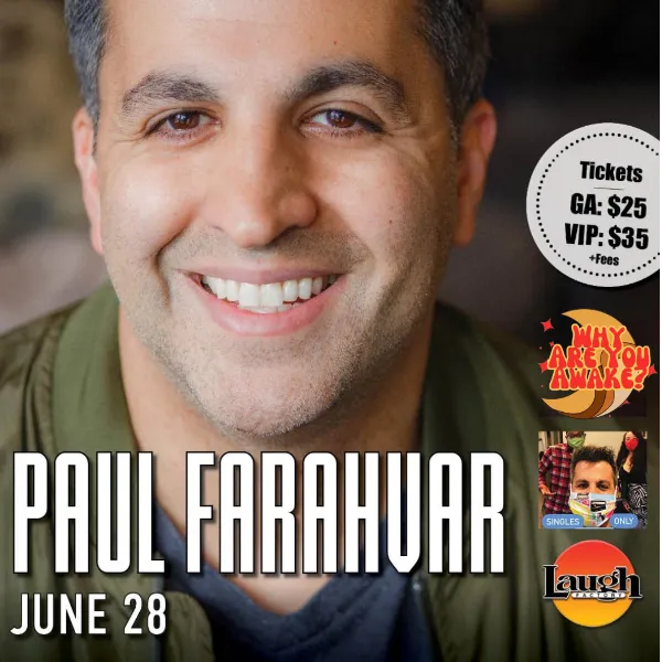Poster for Comedian Paul Farahvar Live in Naples, Florida!