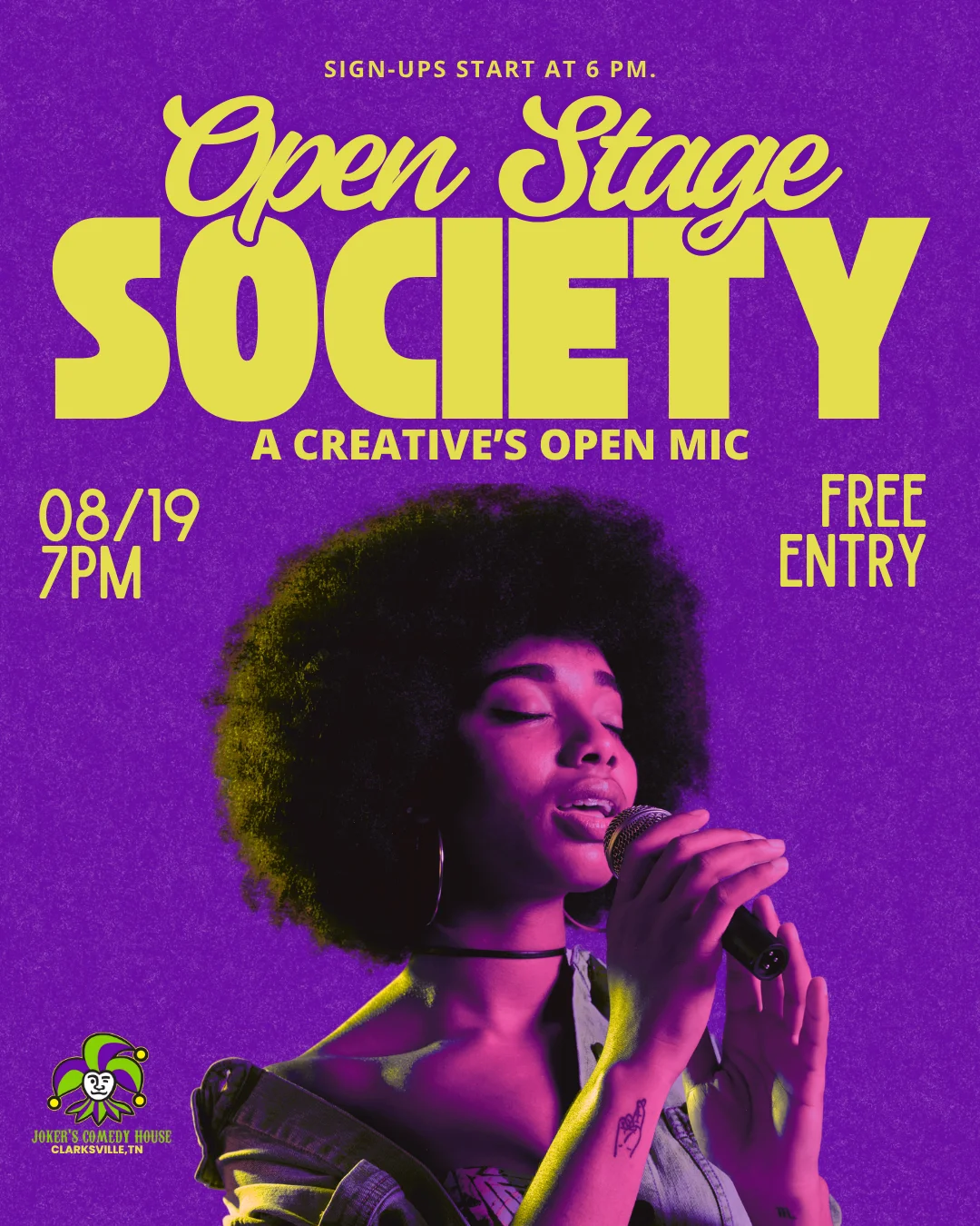 Poster for Open Stage Society " A Creative's Open Mic"