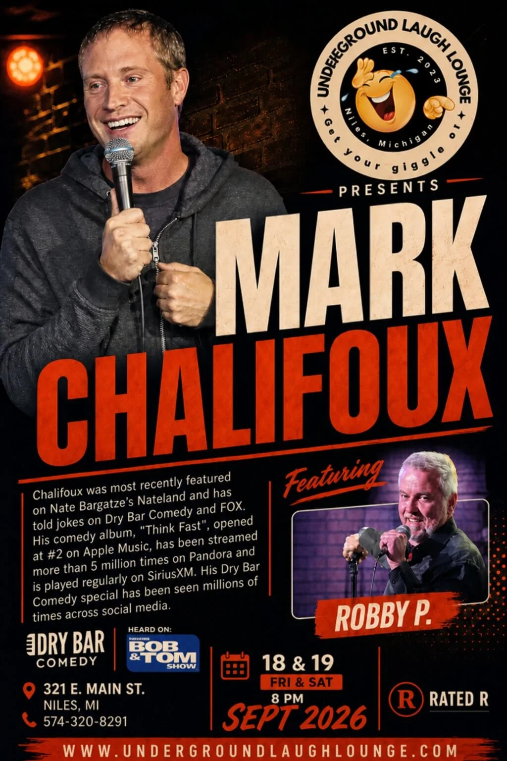 Poster for Mark Chalifoux & Rob Perugini Friday 8:00 pm Show