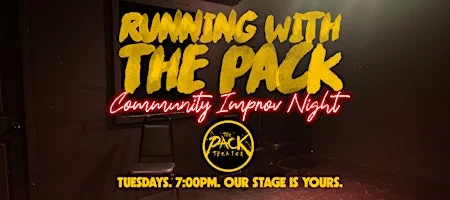 Poster for Running with the Pack: Community Improv Night