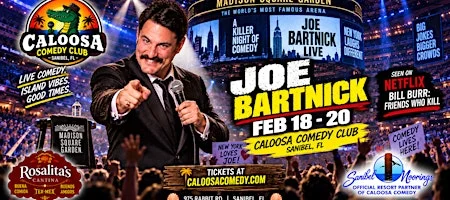 Poster for Caloosa Comedy Nights with Headliner Joe Bartnick