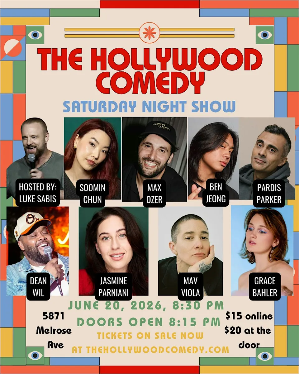 Poster for Saturday Night Standup Comedy Performance at The Hollywood Comedy