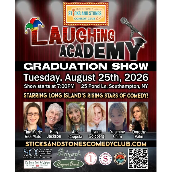 Poster for Rising Stars of Long Island Comedy at LAUGHING ACADEMY Graduation Show!