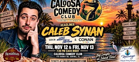 Poster for Caloosa Comedy Nights with Headliner Caleb Synan