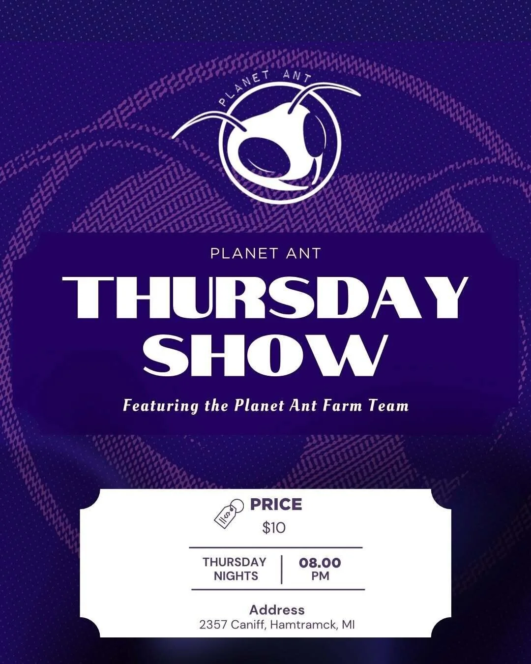 Poster for The Thursday Show w/ The Planet Ant Farm Team