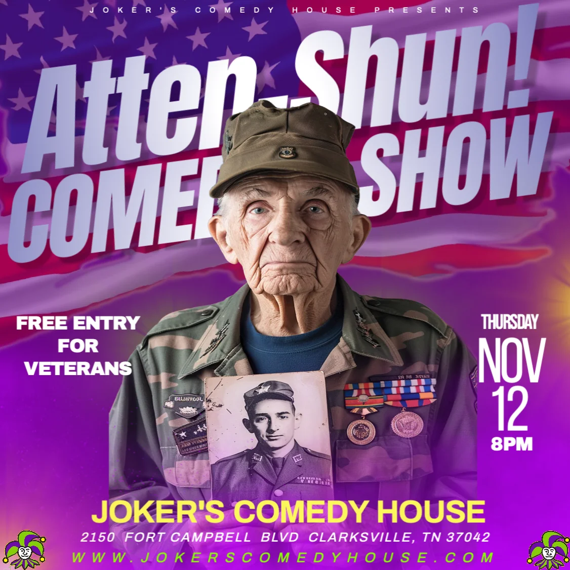 Poster for Atten-shun! Comedy Show