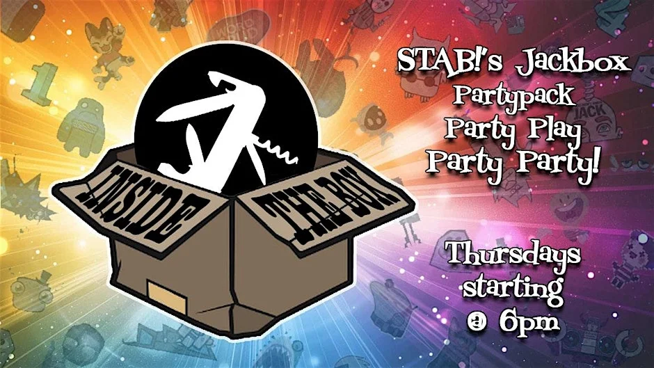 Poster for Inside The Box - STAB!'s Online Community Game Night
