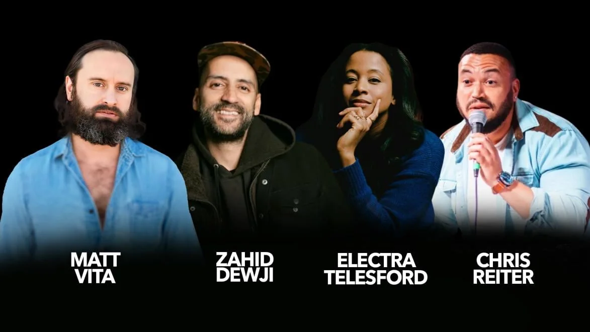 Poster for Chris Reiter, Zahid Dewji, Electra Telesford, Matt Vita