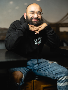 Poster for Upstairs at Helium: Ehsan Ahmad
